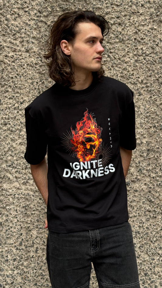 BLACK OVERSIZED IGNITE DARKNESS TEE