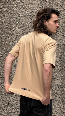 BEIGE OVERSIZED KEEP GRINDING TEE